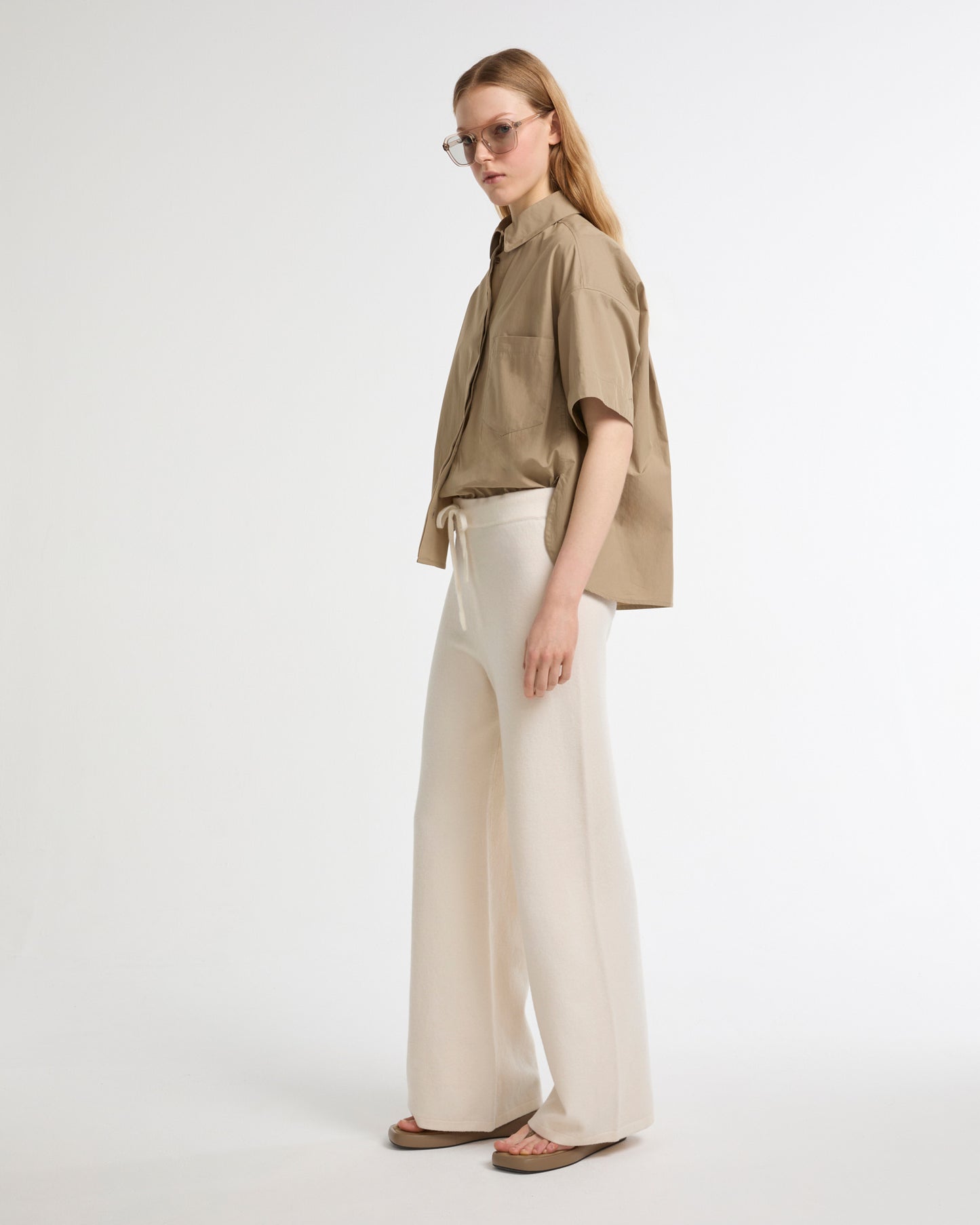 Merino knit wide leg trousers -Yves Salomon - New spring summer collection
