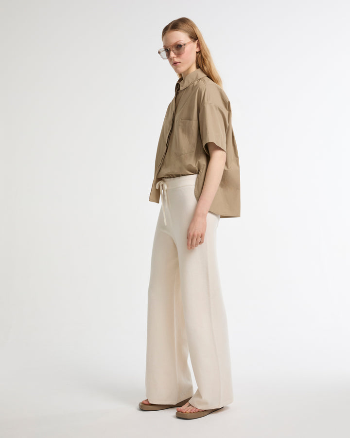 Merino knit wide leg trousers -Yves Salomon - New spring summer collection