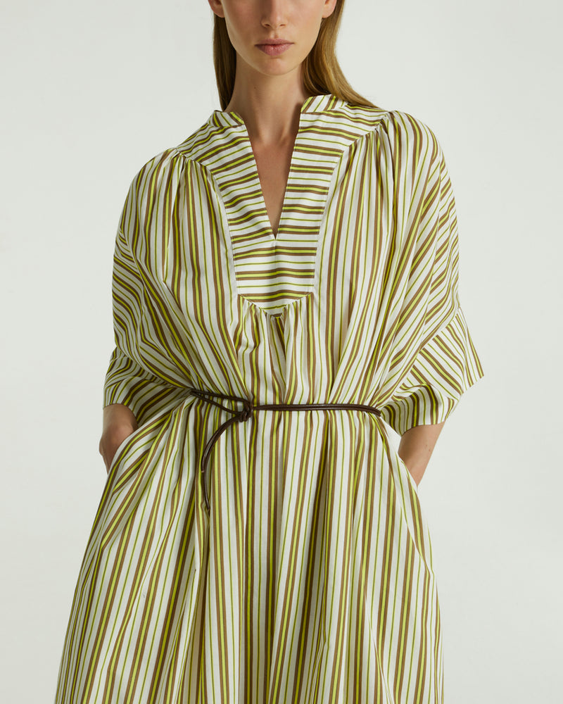 Striped cotton poplin dress