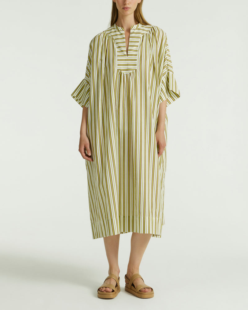 Striped cotton poplin dress