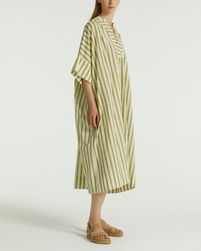 Striped cotton poplin dress