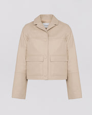 Short lamb leather jacket