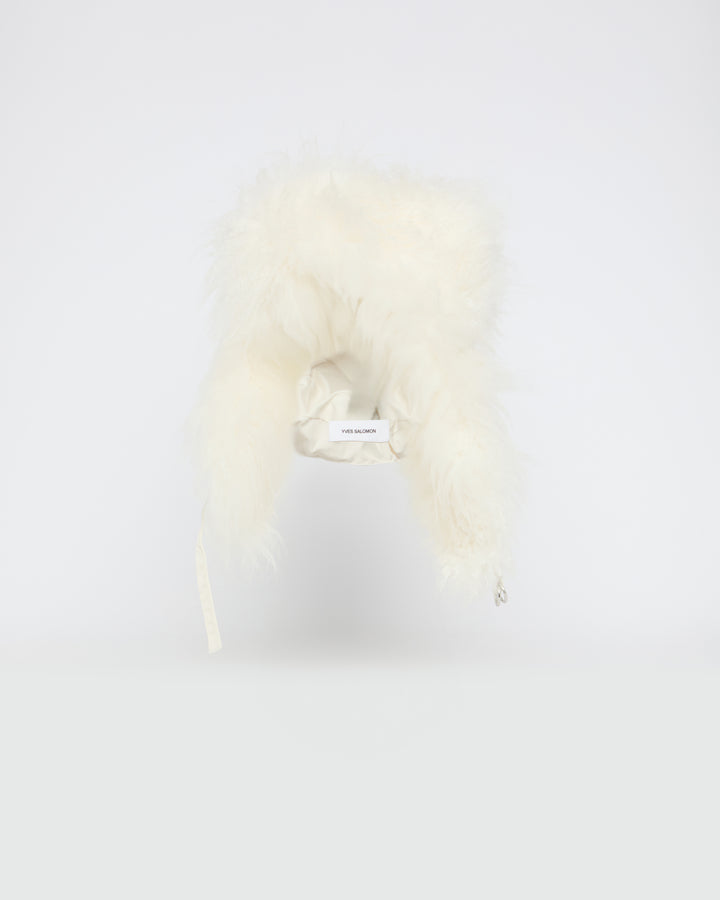Technical fabric and cashmere ushanka