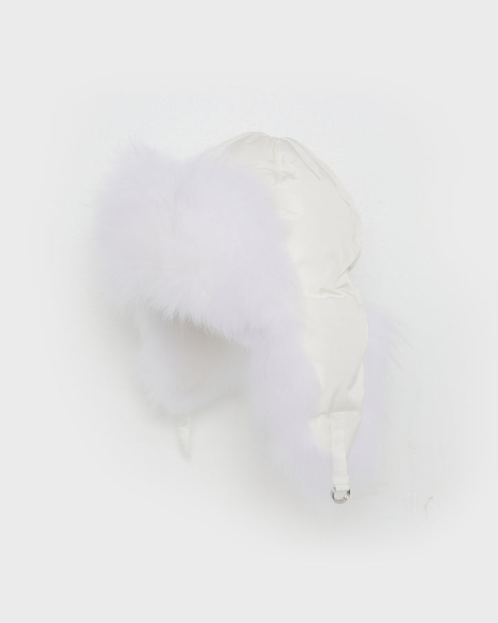 Technical fabric and cashmere ushanka - white - Yves Salomon