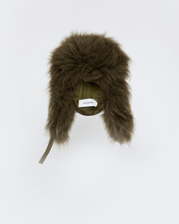 Technical fabric and cashmere ushanka