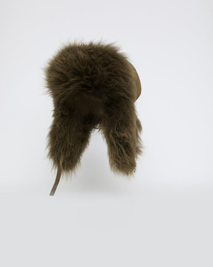 Technical fabric and cashmere ushanka