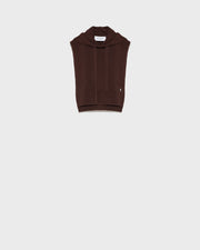 Hooded dickey in cashmere wool knit