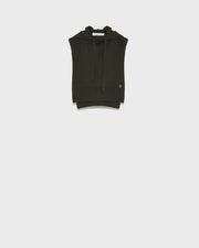 Hooded dickey in cashmere wool knit