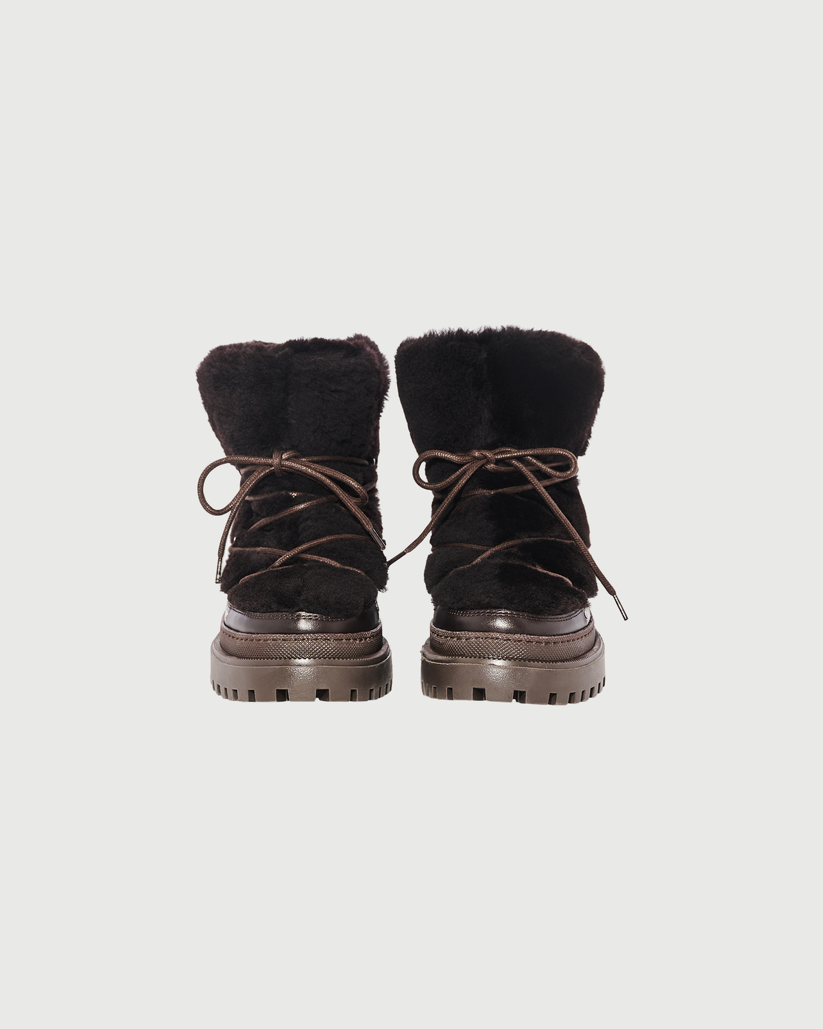Lace-up mid-length shearling boots - Yves Salomon - New Fall Winter Collection