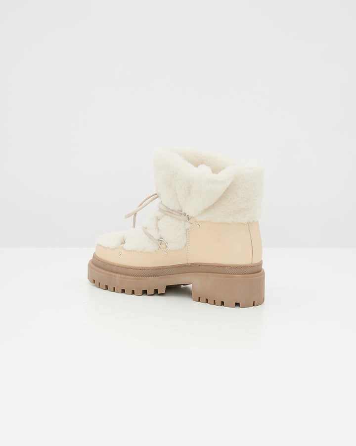 Lace-up mid-length shearling boots -Yves Salomon