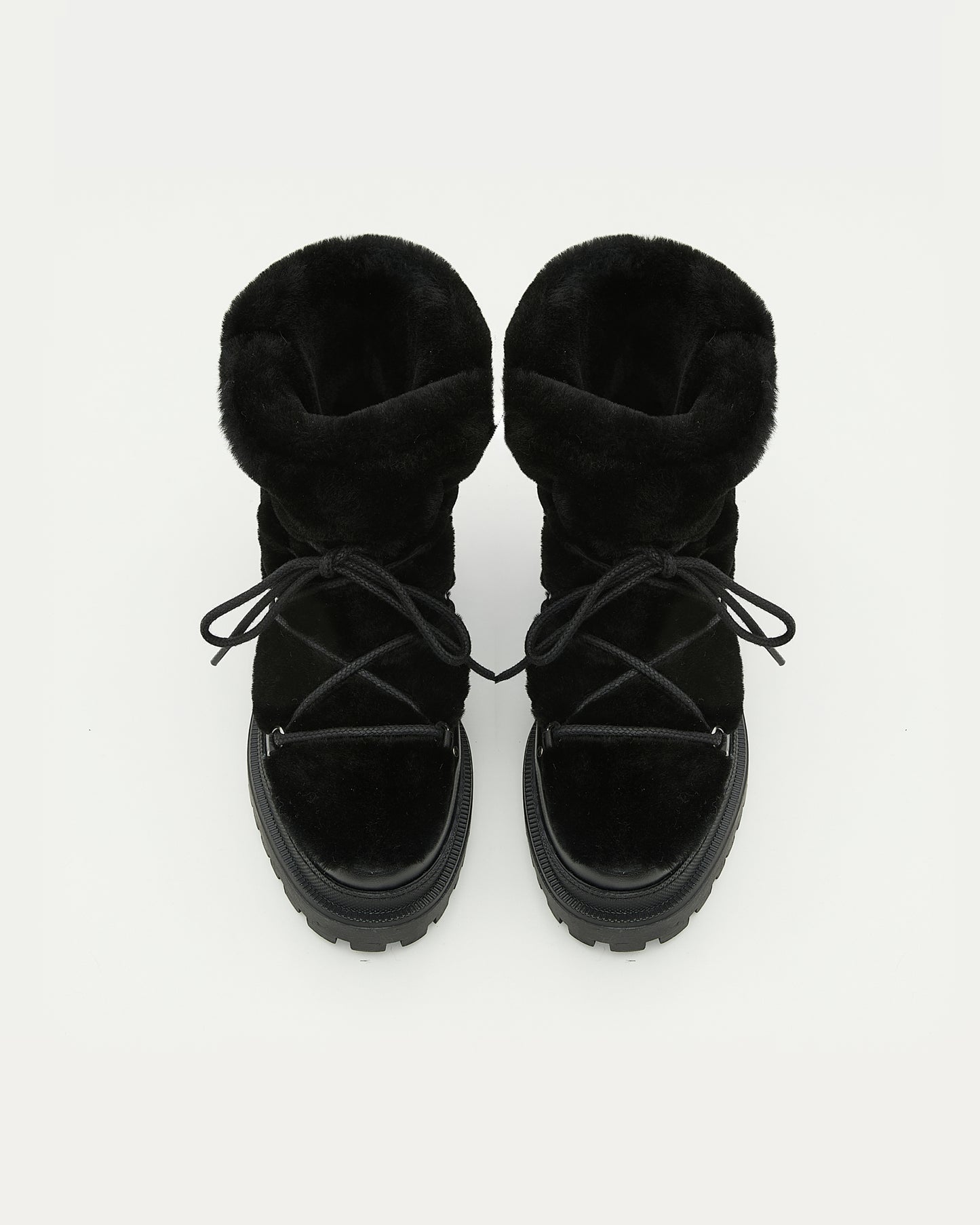 Lace-up mid-length shearling boots -Yves Salomon