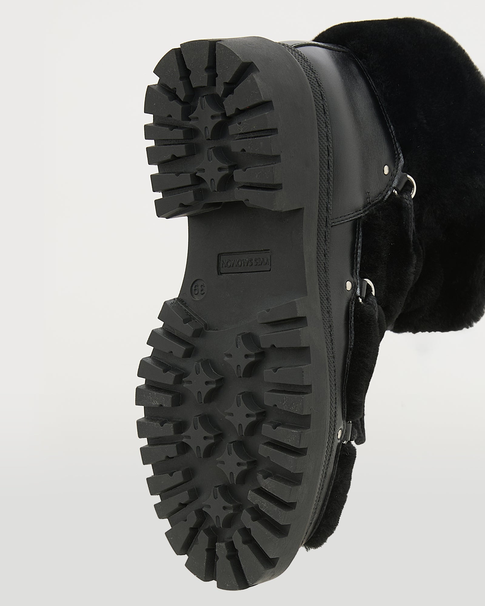 Lace-up mid-length shearling boots -Yves Salomon