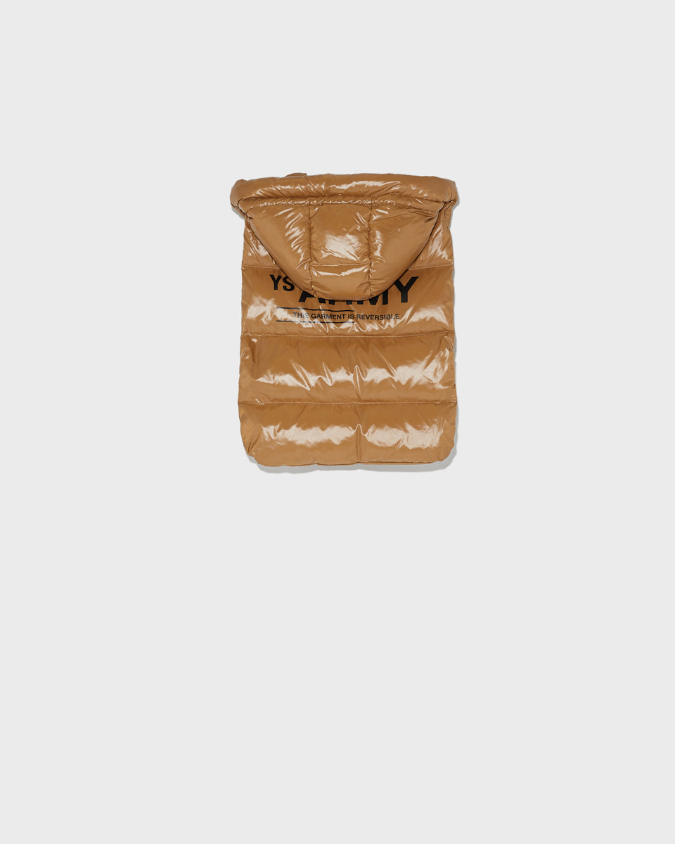 Reversible down-filled bib in matte and shiny water-repellent technical fabric -Yves Salomon