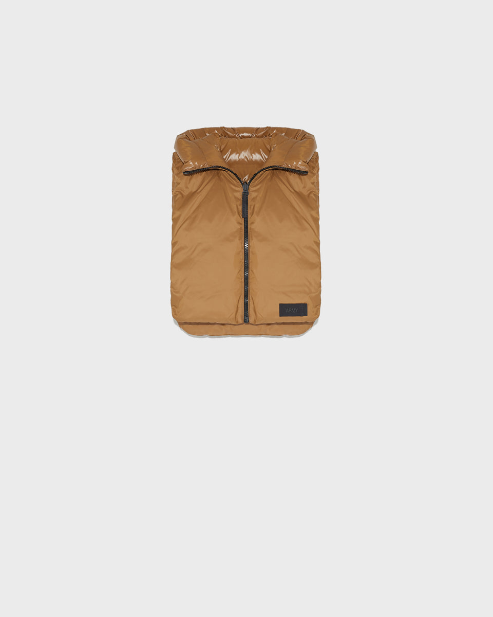 Reversible down-filled bib in matte and shiny water-repellent technical fabric -Yves Salomon