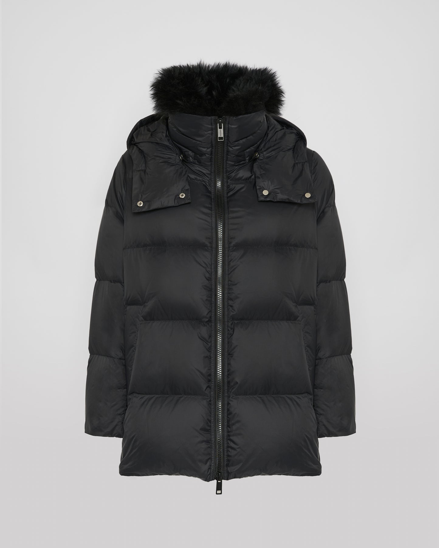 Iconic "A" line down jacket with lambswool collar -Yves Salomon