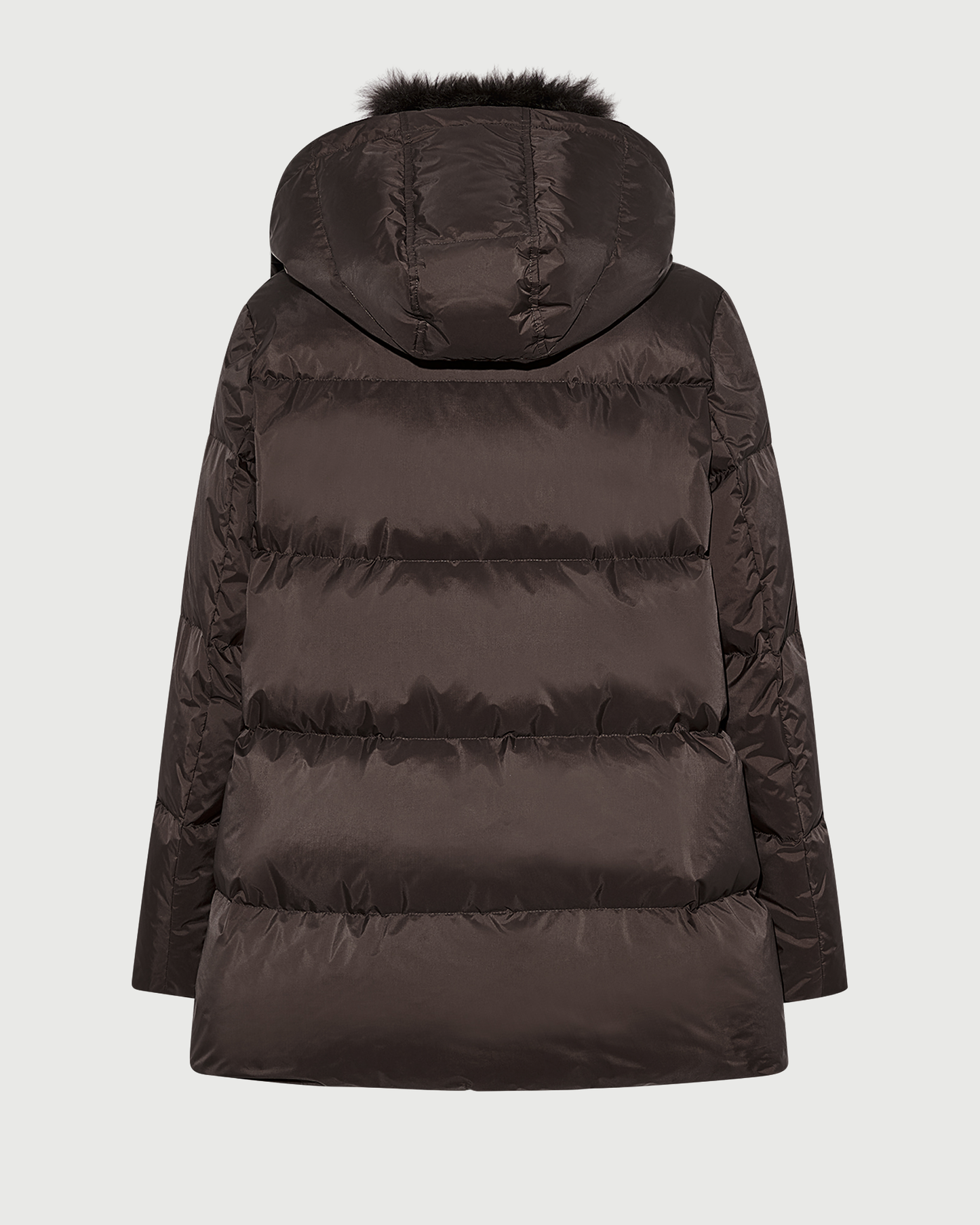 A-line down jacket in waterproof technical fabric with airy lambswool trim - Yves Salomon - New Fall Winter Collection