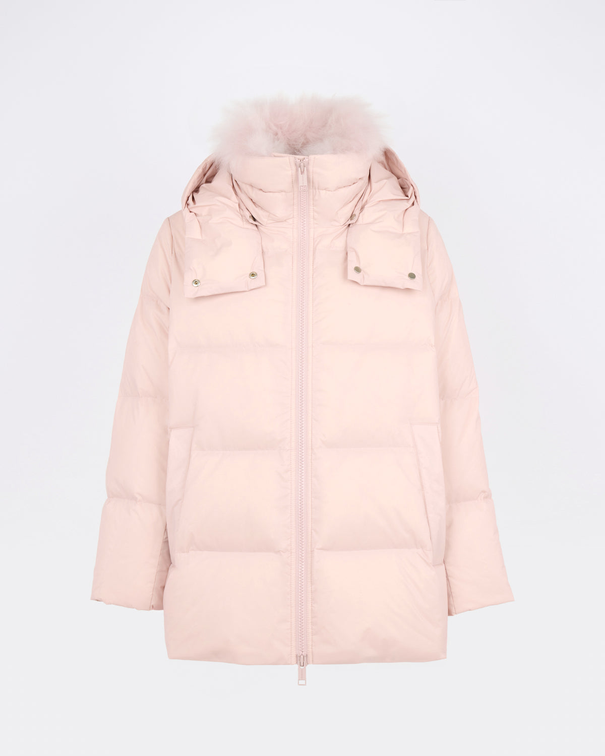 A-line down jacket in waterproof technical fabric with airy lambswool trim - Yves Salomon - New Fall/Winter Collection