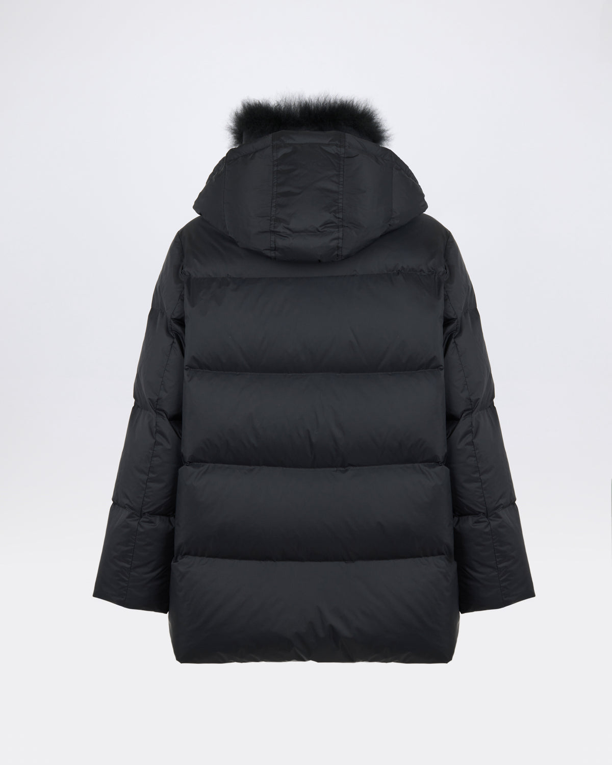 A-line down jacket in waterproof technical fabric with airy lambswool trim - Yves Salomon - New Fall/Winter Collection