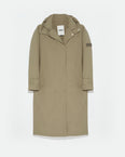 Technical fabric down-filled overcoat