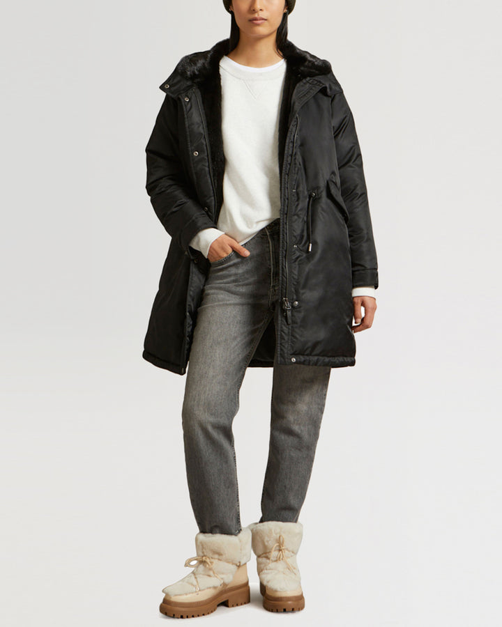 Black Friday 2025- Long bomber parka with mink fur-Yves Salomon-Winter sale & boxing day
