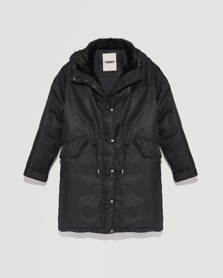 Black Friday 2025- Long bomber parka with mink fur-Yves Salomon-Winter sale & boxing day