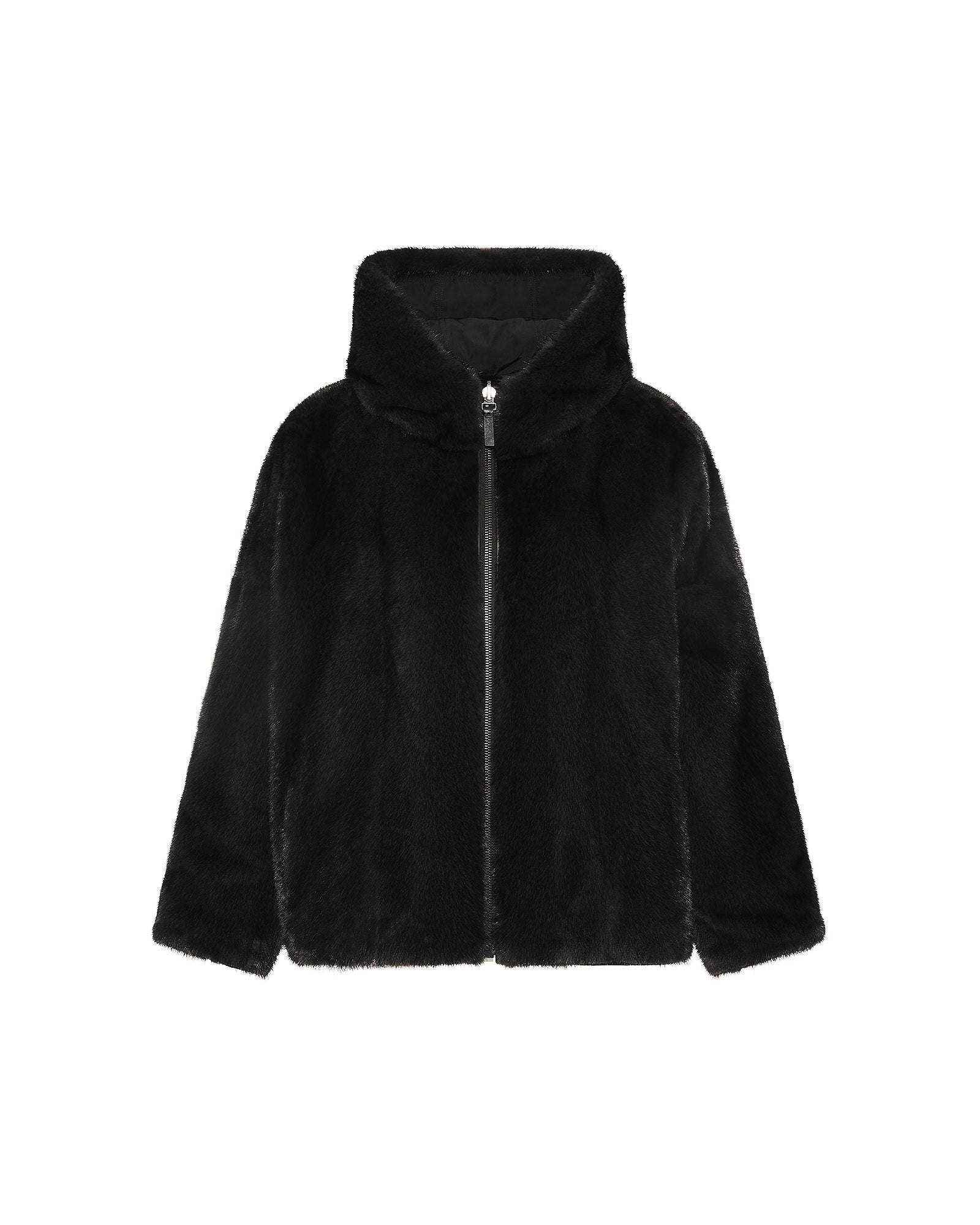 Short reversible parka in water-repellent technical fabric and long-haired mink fur -Yves Salomon