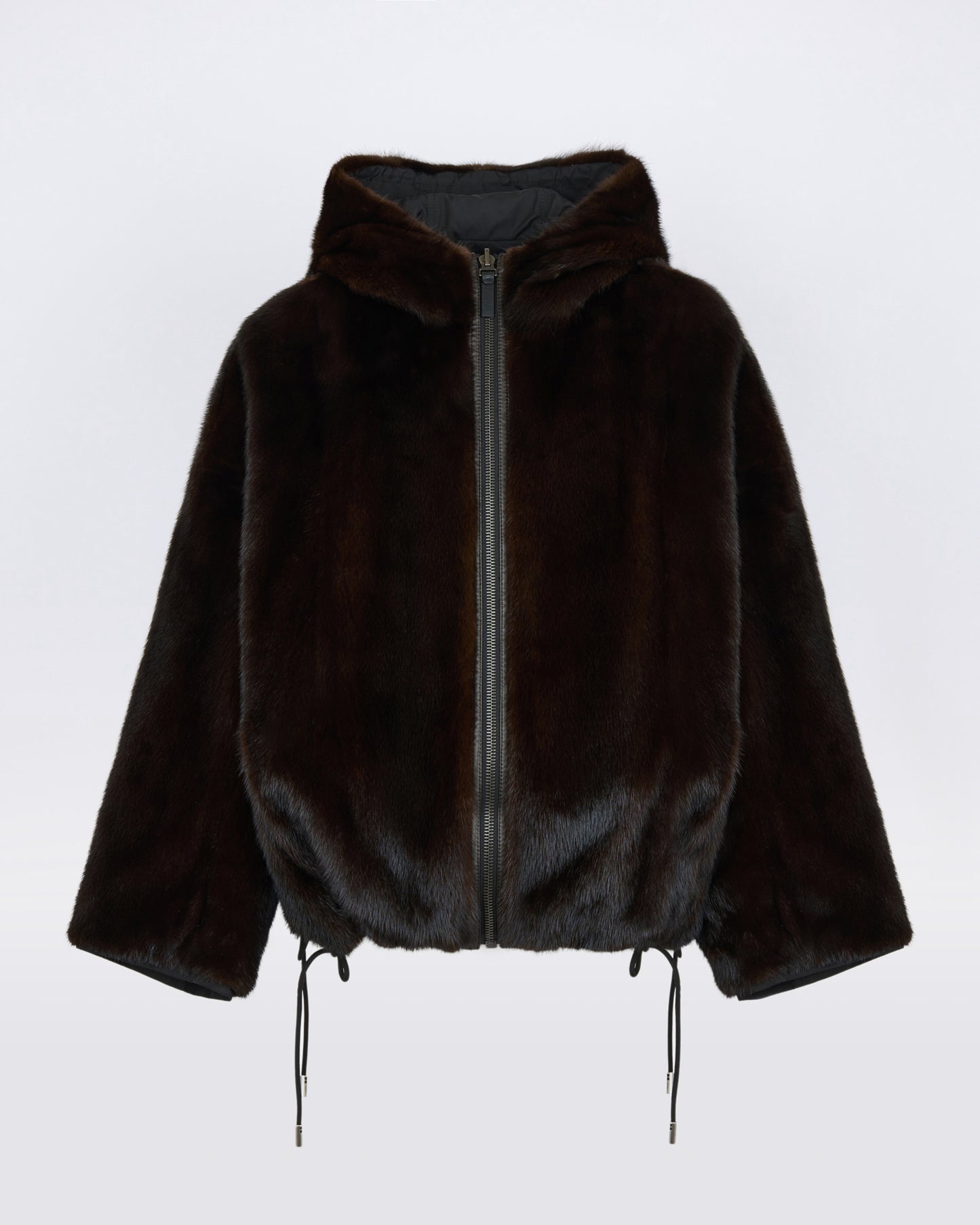 Short reversible water-repellent technical fabric jacket with mink fur - Yves Salomon - New Fall/Winter Collection