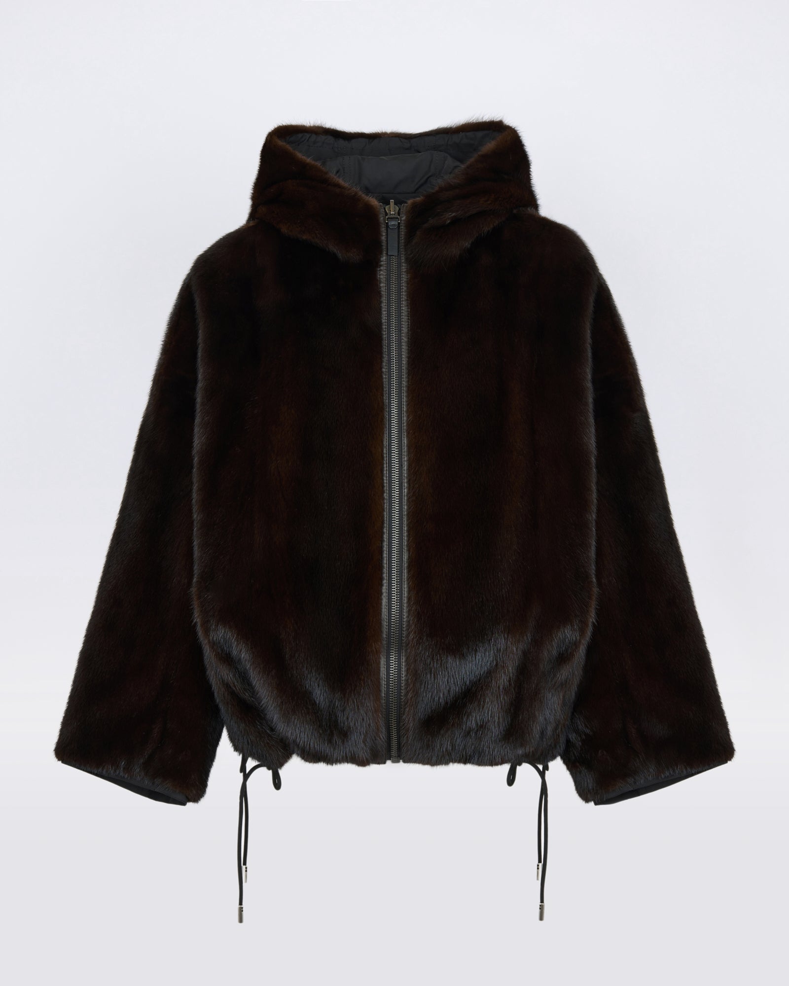 Short reversible water-repellent technical fabric jacket with mink fur - Yves Salomon - New Fall/Winter Collection