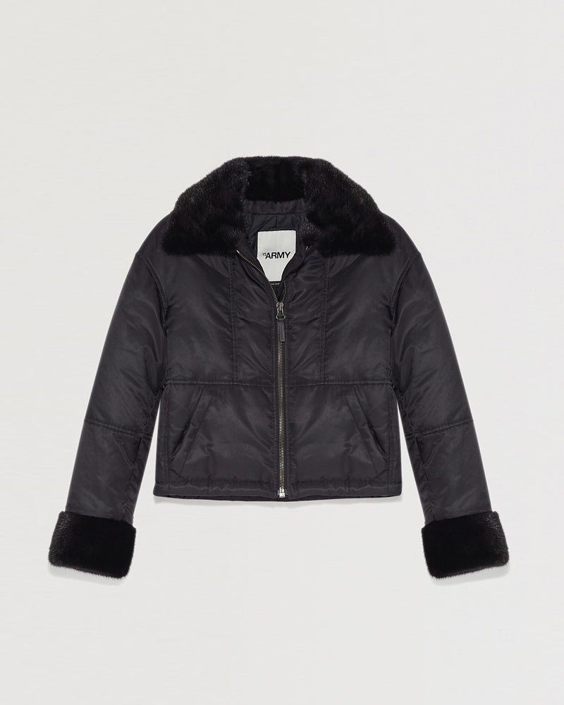 Jacket in water-repellent technical fabric with mink fur-Yves Salomon-Winter sale & boxing day