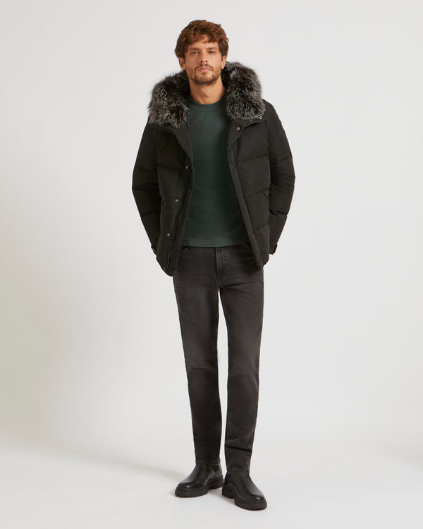 Fox Trim Short Down Jacket