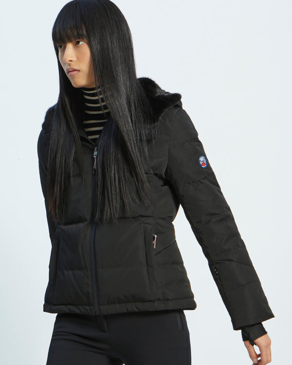 Ski jacket with mink fur hood