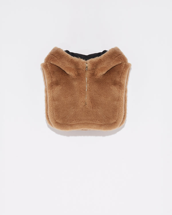 Natural woven wool hooded dickey