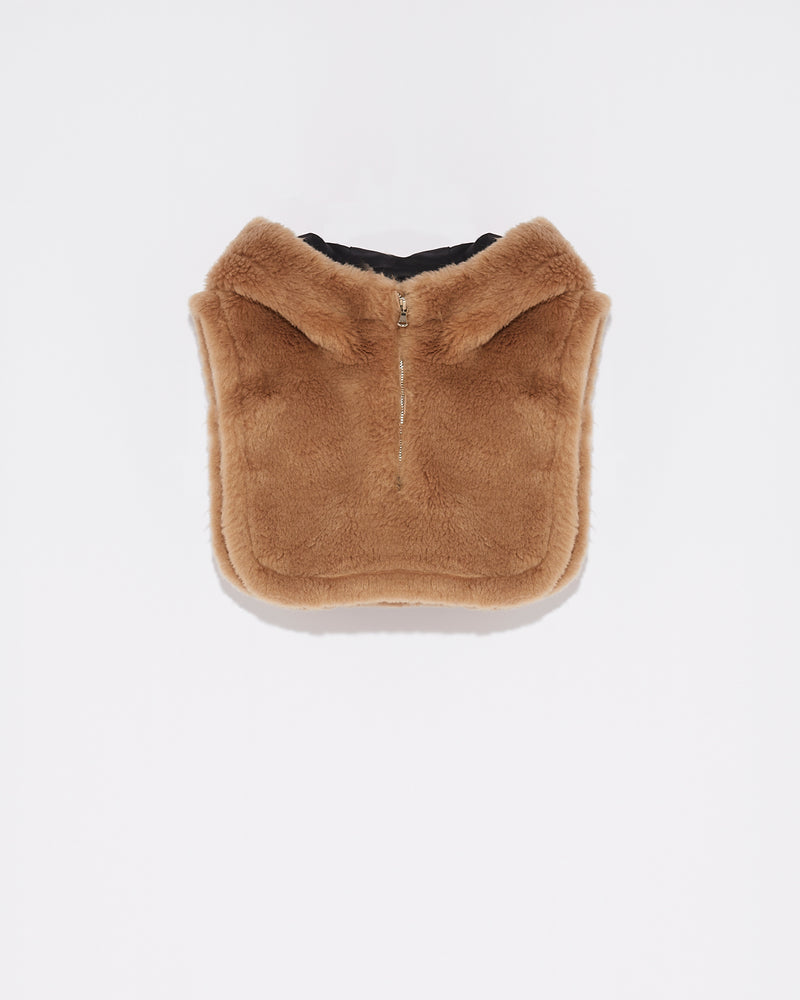 Natural woven wool hooded dickey