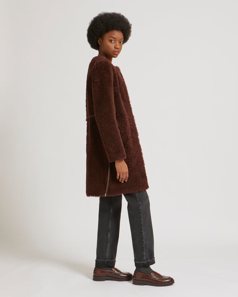 Collarless on sale teddy coat