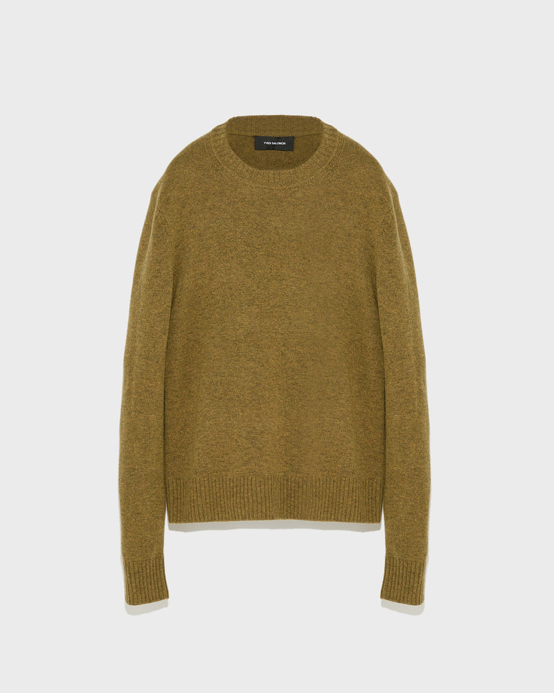 Wool-cashmere knit crew neck jumper-Yves Salomon-Winter sale & boxing day