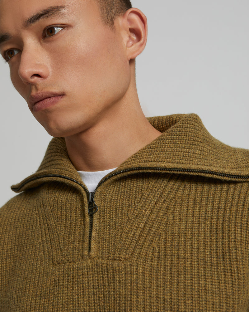 Zip-front sweater trucker collar-Yves Salomon-Winter sale & boxing day