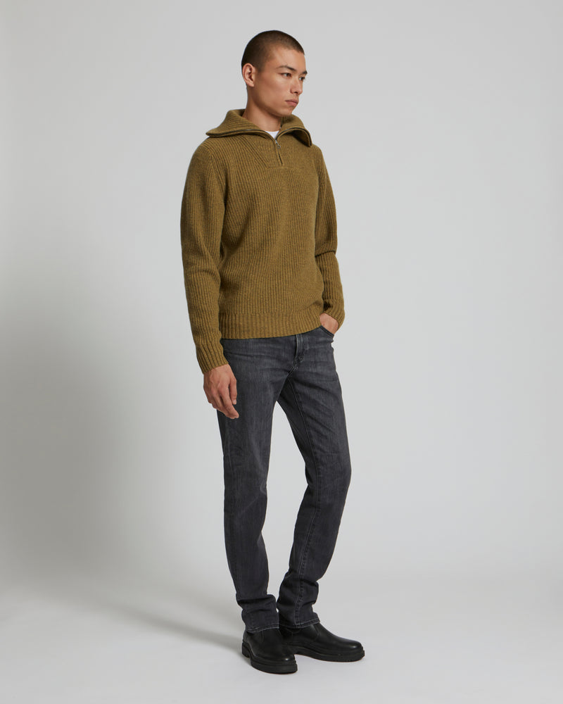 Zip-front sweater trucker collar-Yves Salomon-Winter sale & boxing day