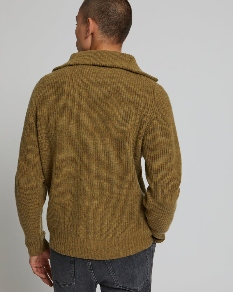 Zip-front sweater trucker collar-Yves Salomon-Winter sale & boxing day