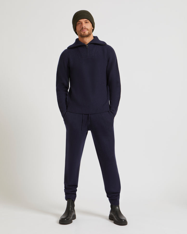 Zip-front sweater trucker collar-Yves Salomon-Winter sale & boxing day