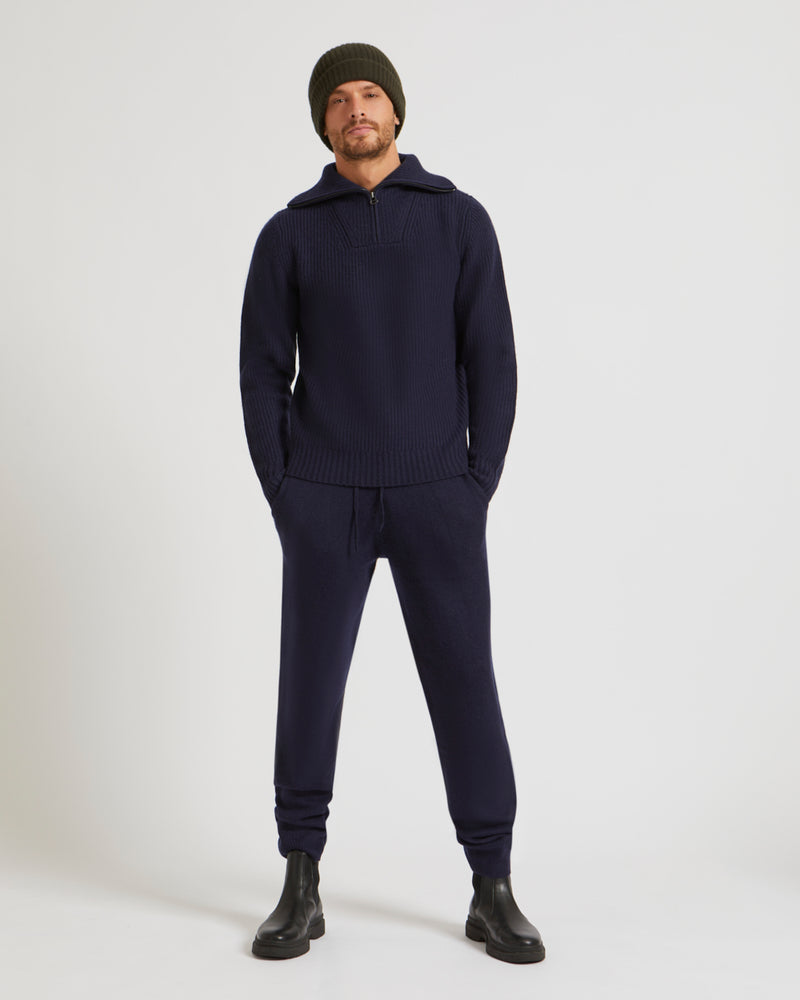 zip sweater - navy - Yves Salomon