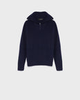 Zip-front sweater trucker collar