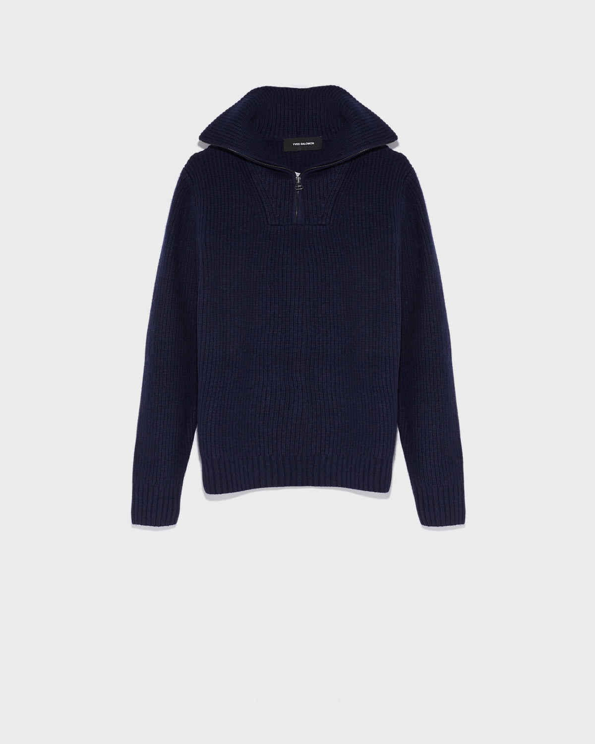 Zip-front sweater trucker collar-Yves Salomon-Winter sale & boxing day