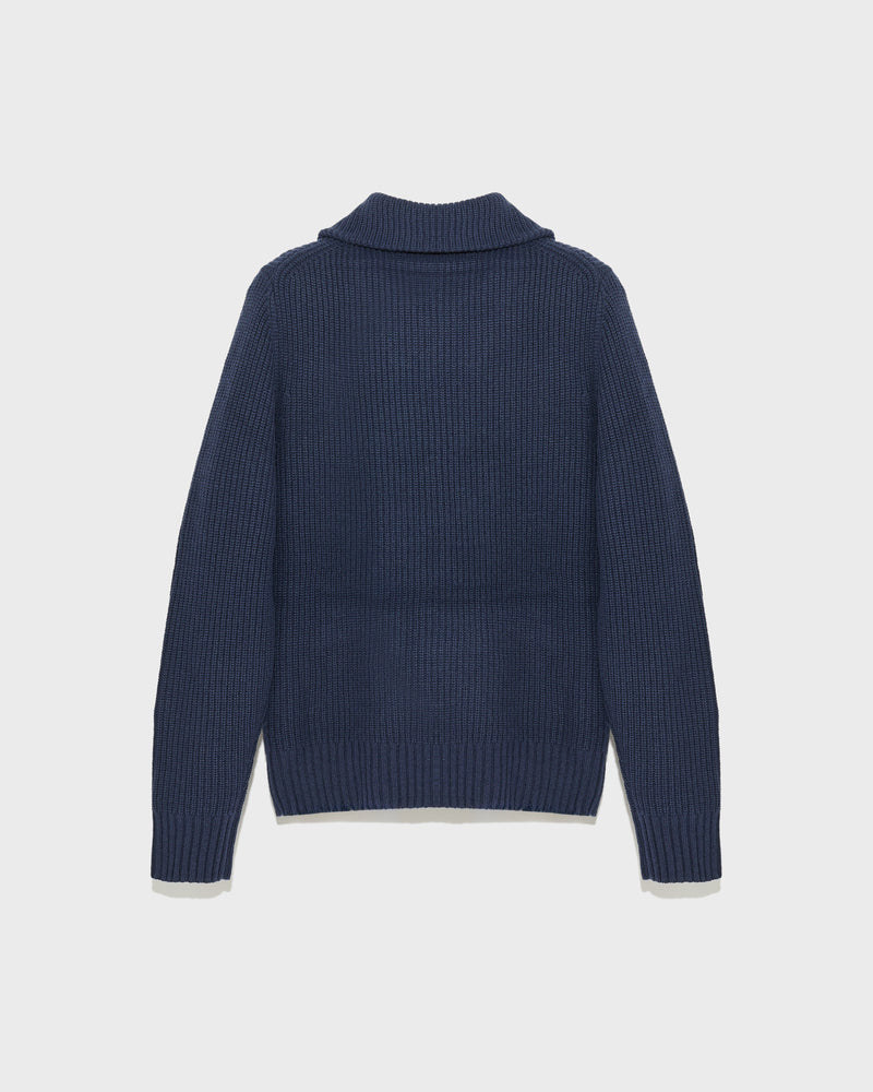 Zip-front sweater trucker collar