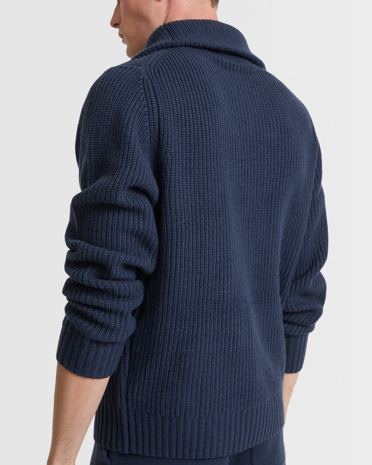 Zip-front sweater trucker collar