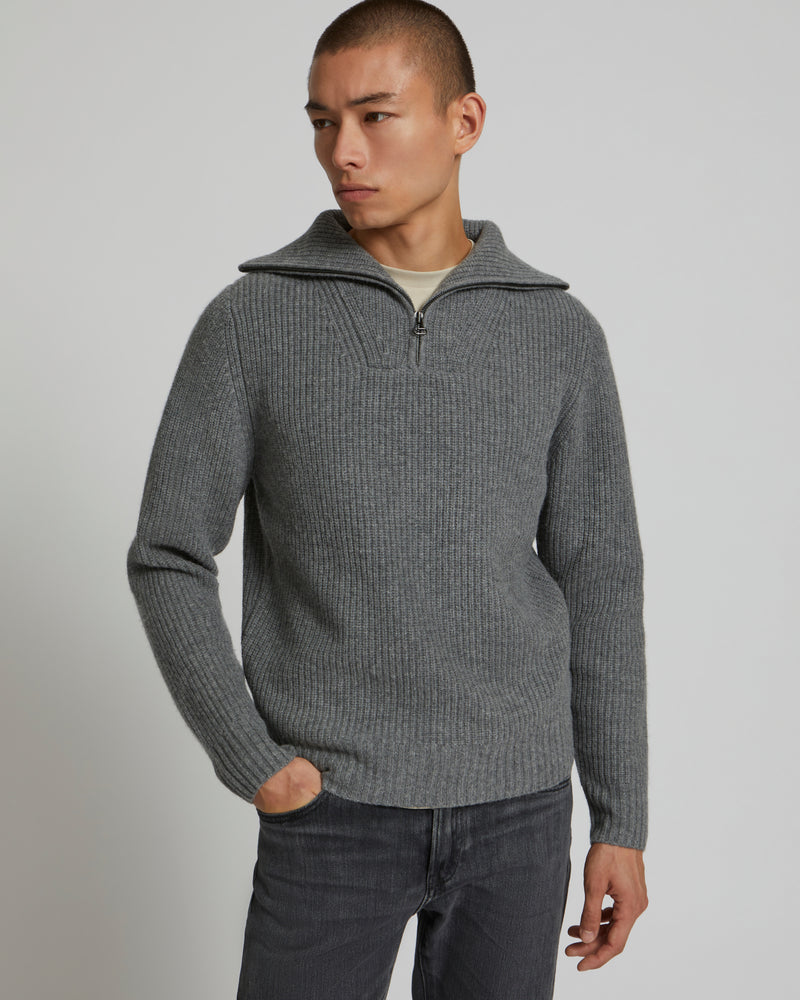 zip sweater - grey - Yves Salomon