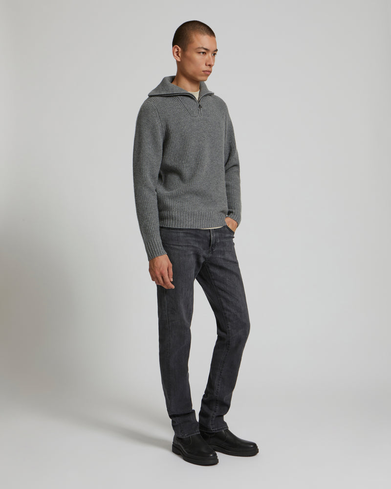 zip sweater - grey - Yves Salomon