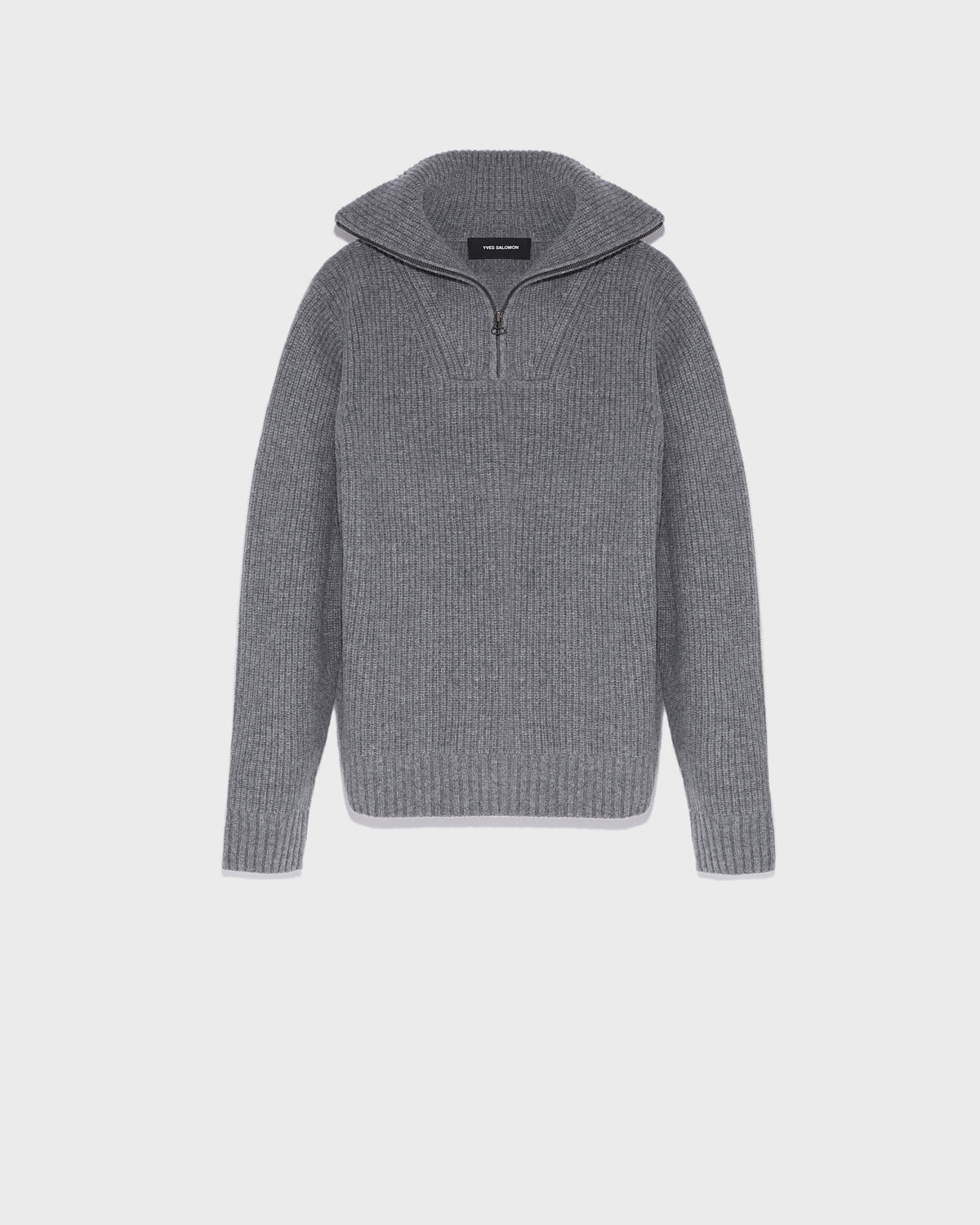 Zip-front sweater trucker collar-Yves Salomon-Winter sale & boxing day