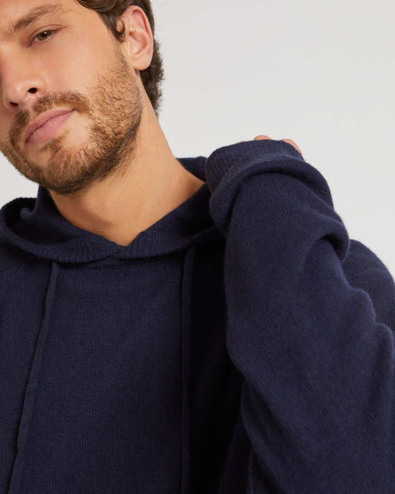 hoodie - navy - Yves Salomon