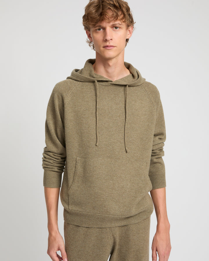 Cashmere wool knit Hoodie -Yves Salomon