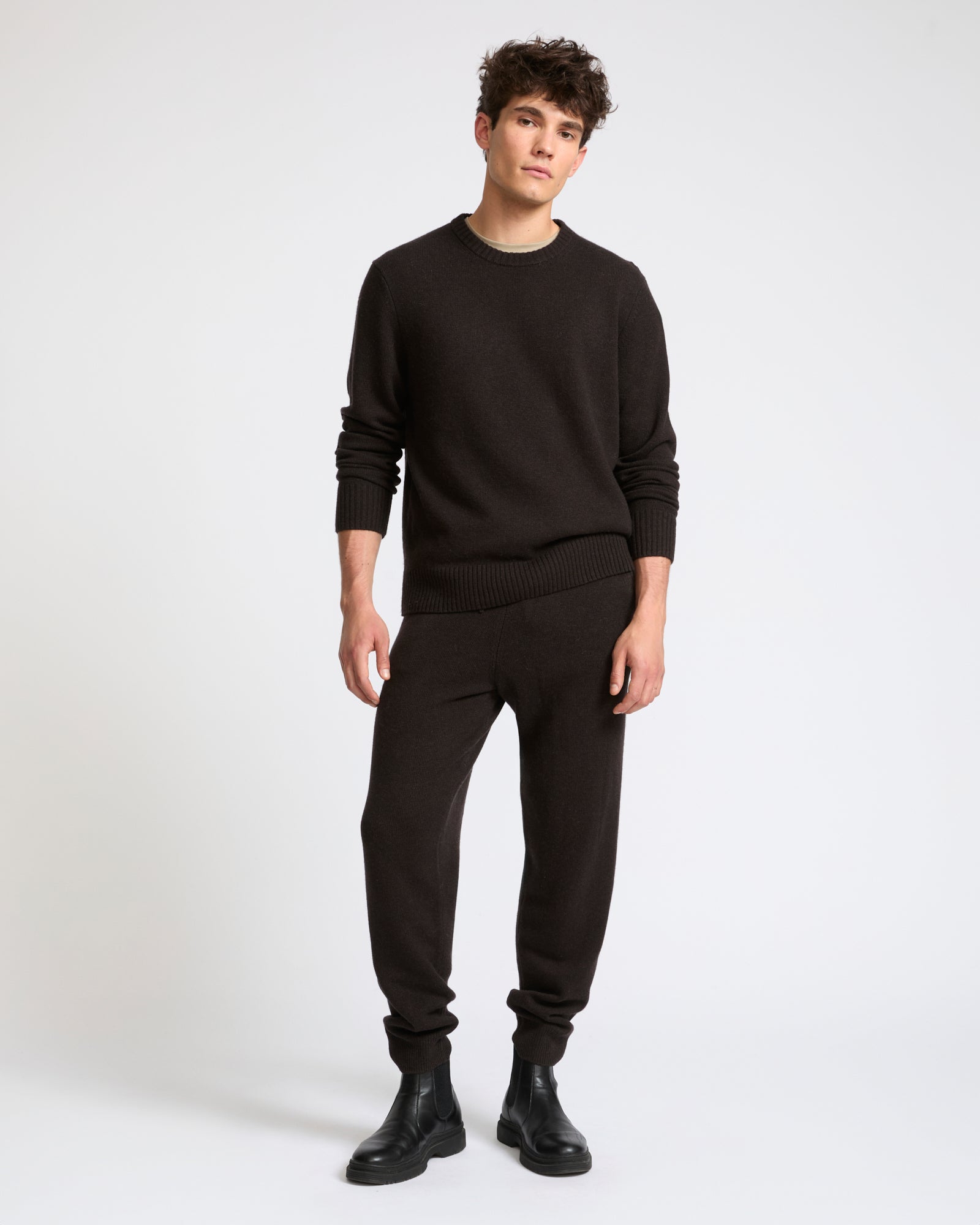 Jogging-style cashmere wool knit pant - Yves Salomon - New Fall Winter Collection